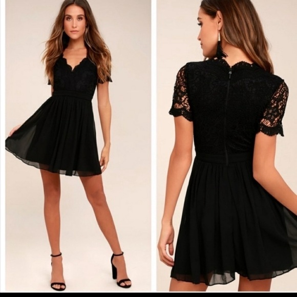 Lulu's “Angel in Disguise” Black Lace Mini Dress - Picture 2 of 14